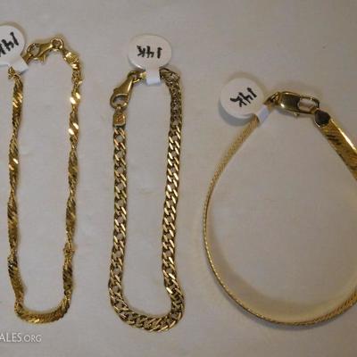3 - 14k Bracelets