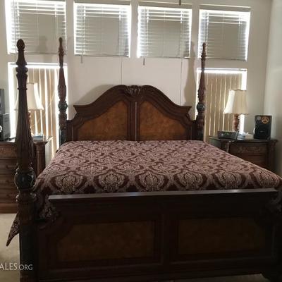 Beautiful King Bed -like new!  Presently has two twin mattress will sell separately  