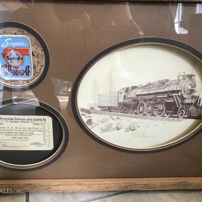 Steam locomotive print by J. Allen Gruen. Valued at $199. Price at estate sale: $100