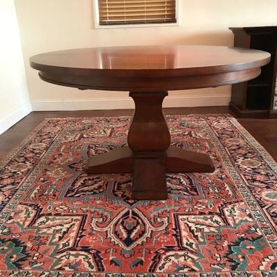 Restoration Hardware pedestal table & persian rug