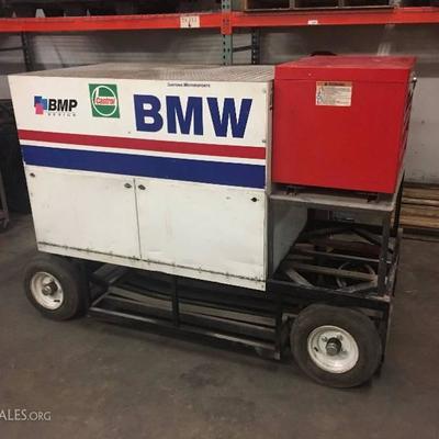 IRVAN SMITH MANUFACTURING RACING PIT CART W/ BLUE