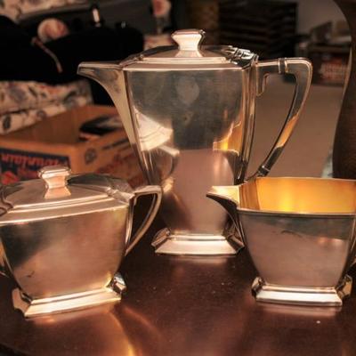 ART DECO SILVER PLATE COFFEE SET