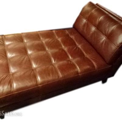 MODERN BROWN LEATHER CHAISE