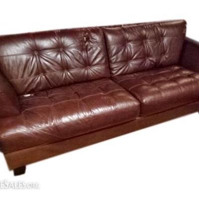 MODERN BROWN LEATHER SOFA