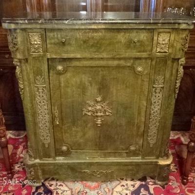 FRENCH EMPIRE STYLE MARBLE TOP CABINET