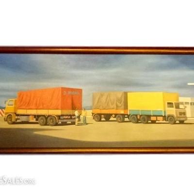 HUGE AFTER JEFFERY SMART OIL ON CANVAS PAINTING