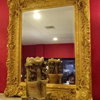 HUGE ROCOCO STYLE GOLD FRAME MIRROR