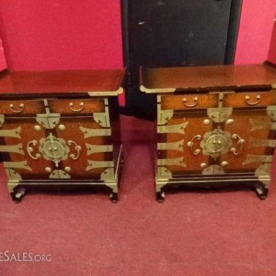 PAIR CHINESE ALTAR TOP CHESTS
