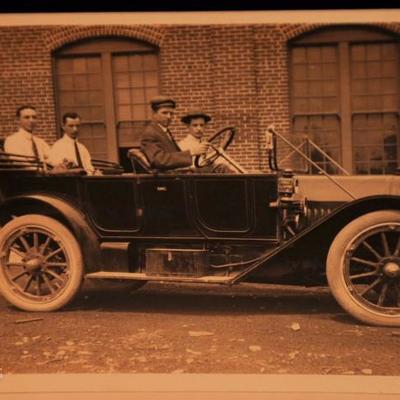 RARE: 1911 KOKOMO IND RPPC ~ OUTDOORS AT APPERSON BROS FACTORY W/ TOURING CAR