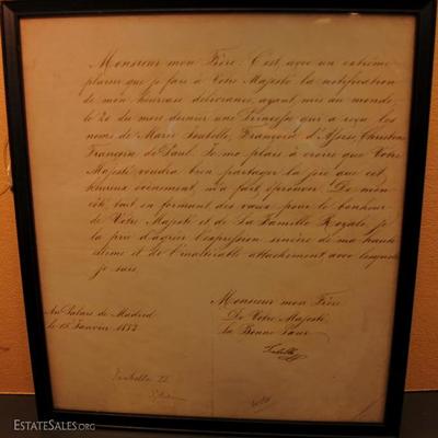 LETTER SIGNED ISABELLA OF SPAIN