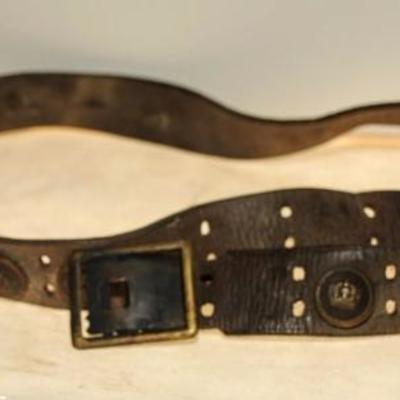 WWI GERMAN "HATE BELT" SOUVENIR BELT 19 BUTTONS