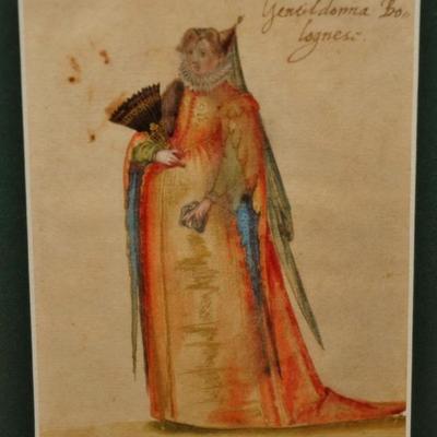 VERY IMPORTANT ITALIAN RENAISSANCE COSTUME DESIGNS: GENTLEWOMAN OF NAPLES ~ BOLOGNA ~ VENICE & PADUA 
