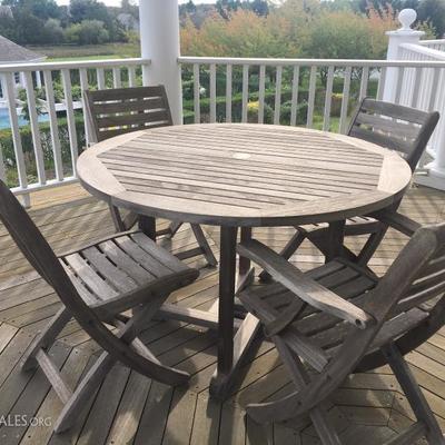 Rockwood teak 42 inch table and 4 chairs