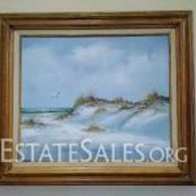 Signed C. Melton Seascape Painting