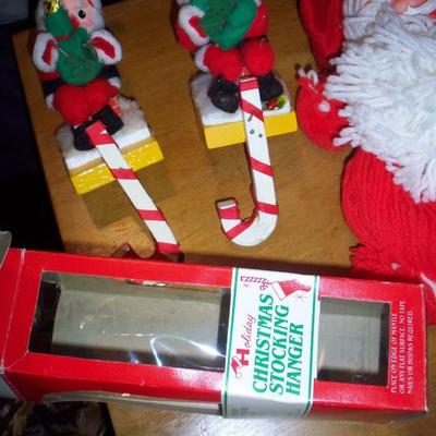 Pair of Vintage Elf Stocking holders in Original box