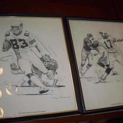 2 - Vintage 1981 Shell Oil Co. NFL prints by Nick Galloway