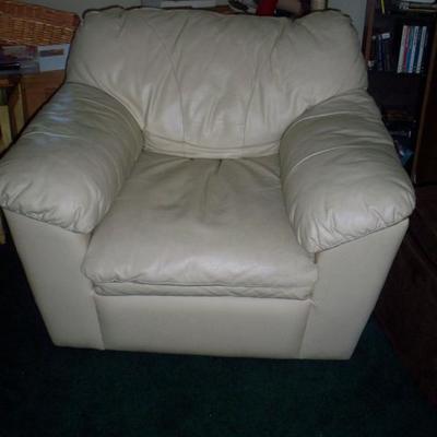 Off White Leather Chair