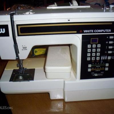 White Computer sewing machine
