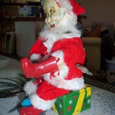Side view of toy Santa