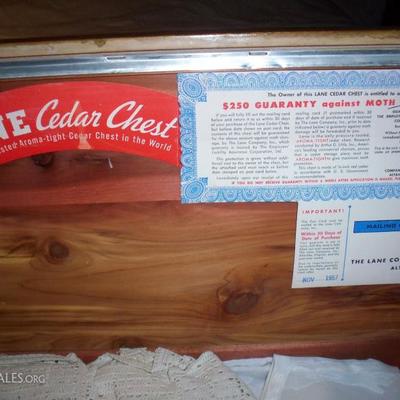 Labeling inside cedar chest