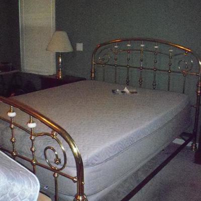 Queen Brass head and foot board bed with New Sleep Number Mattress.