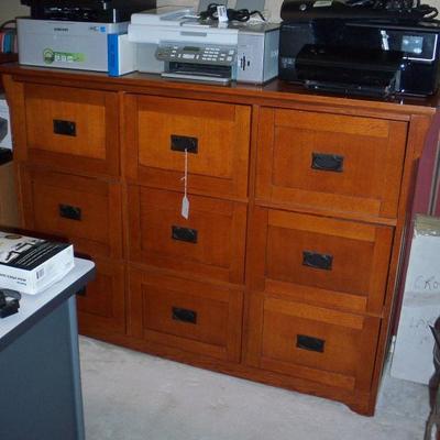 Wood 9 drawer file cabinet