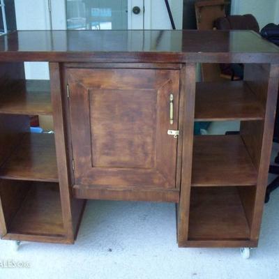 Large sewing cabinet on wheels