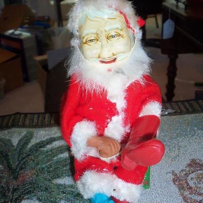 Vintage Santa Toy - with advertising on back