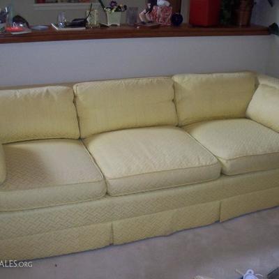 Vintage Yellow Sofa with down filled cushions