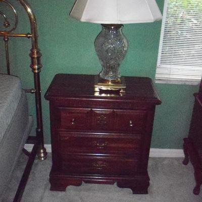 1 of 2 Night stands , Crystal lamp ( only one shown)
