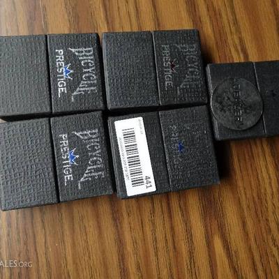 5 bicycle prestige decks of cards in cases and dea ...