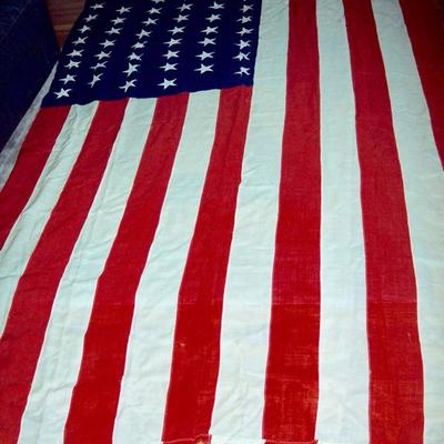 DATED FROM 1907 -1912 HUGE 46 STAR AMERICAN FLAG FROM J.GLENN DYER COLLECTION. 110 X 75