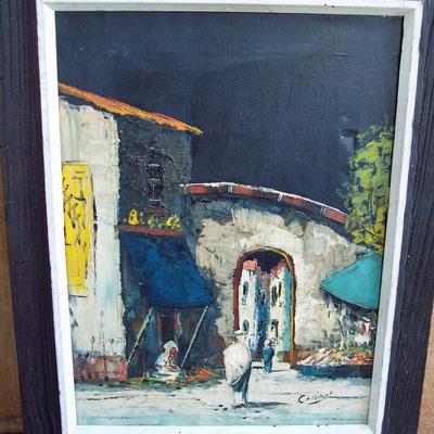 SIGNED CAMIALO OIL ON CANVAS - 20 X 16 FRAMED;