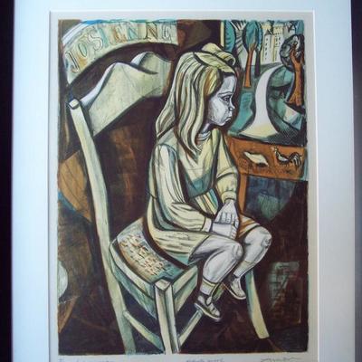 PENCIL SIGNED AMEN LITHO TITLED JOSIENNE - ARTIST PROOF FINE COLORS. 25 X 20 OVERALL; 19 X 14 SHEET SIZE