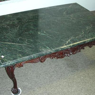 Mahogany Coffee Table with Marble Top