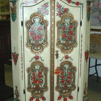 Vintage Hand Painted Armoire