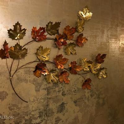 Copper & Brass Leaf Wall Art Sculpture  (38â€ x 30â€)   90.â€”