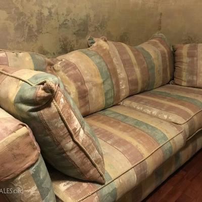 Two Cushion Sleeper Sofa with Six Matching Pillows (84â€)   300.â€”