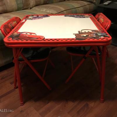 Kidâ€™s Folding Table with Two Folding Chairs (LIKE NEW)   27.â€”