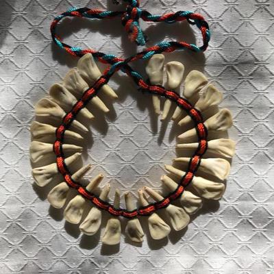 Southwest Indian Style Animal (Buffalo?) Necklace  75.â€”