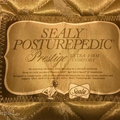 King Size Sealy Posturepeduc â€˜Prestigeâ€™ Extra Firm Comfort Mattress & Box Springs  375.â€”