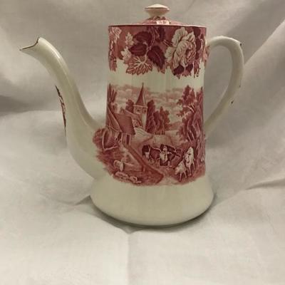 Woods Ware ‘English Scenery’ (pink) Coffee Pot   48.—