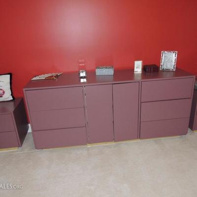 Contemporary dresser with two side tables