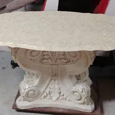 Ornate Plaster and Marble Table