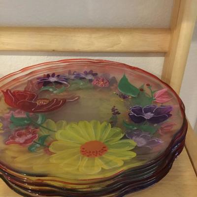 Glass painted plates 