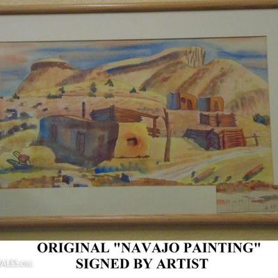 NAVAJO INDIAN PAINTING SIGNED BY ARTIST