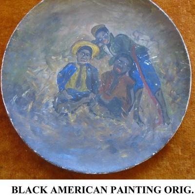 ORIGINAL BLACK AMERICAN OIL PAINTING CIRCA 1880s
