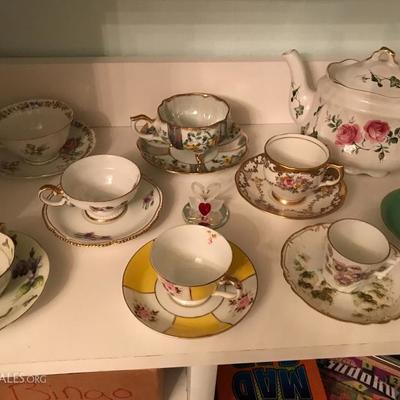 We have a large collection of vintage tea cups
