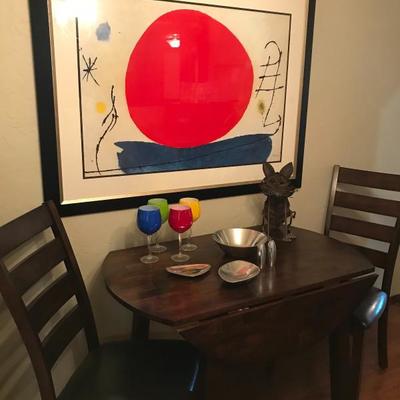 Drop leaf cafe table with Miro Print