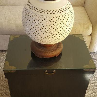 HPT002 Unique Ceramic Lamp, Vintage Tansu Chest, Mystery Items

